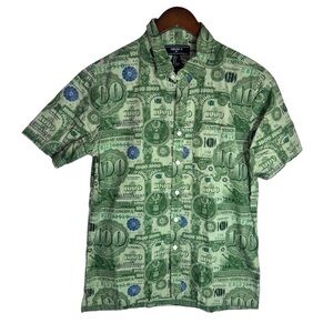 Money Shirt Forever 21 Brand  Men's Size Small Short Sleeve Button Down
